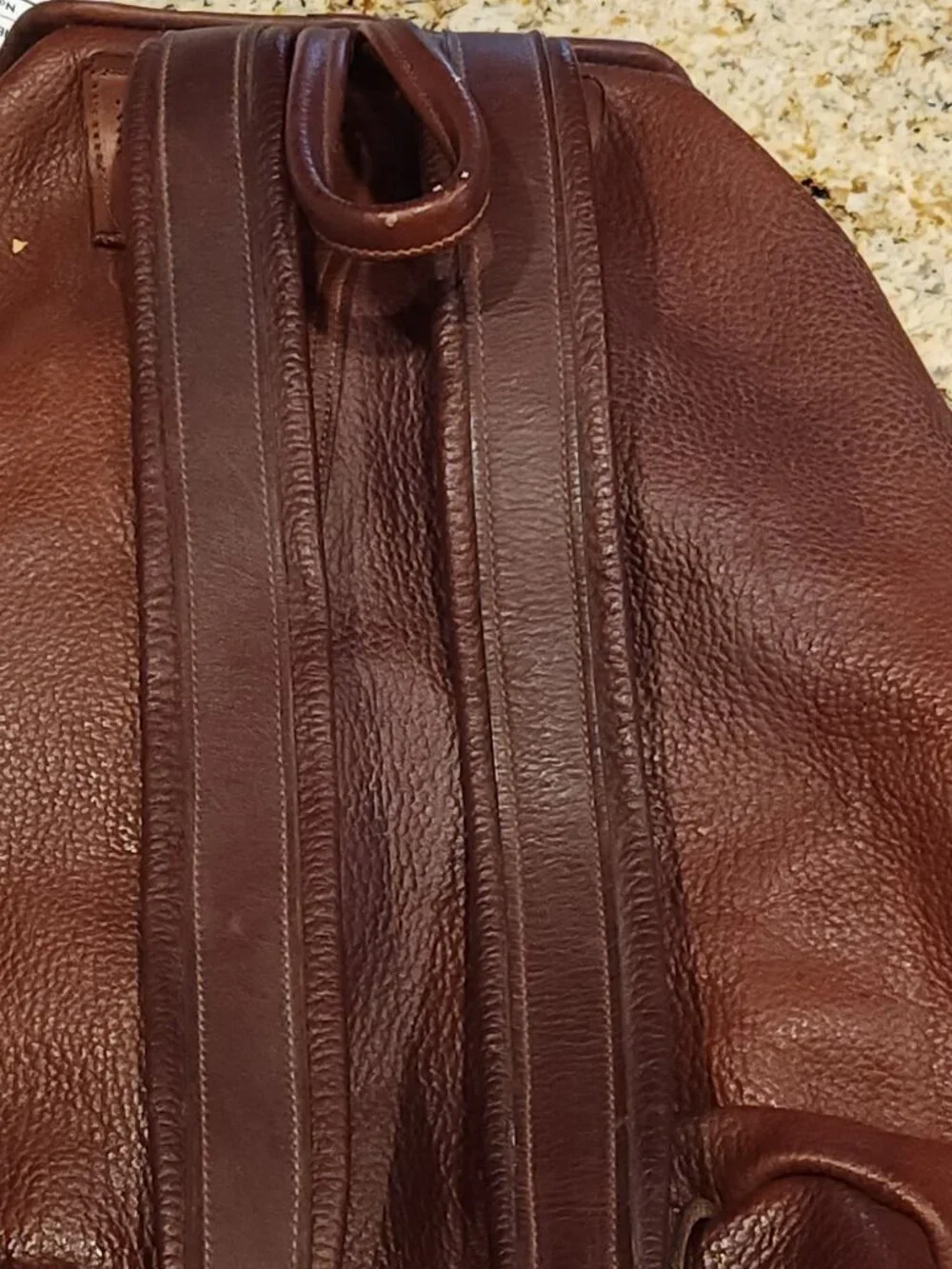 Tanner's Alley Leather Shop 100% Pebbled Leather Rucksack Backpack #455 Travel
